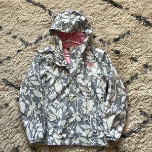The North Face rain coat, girls large 14/16, gray/pink
